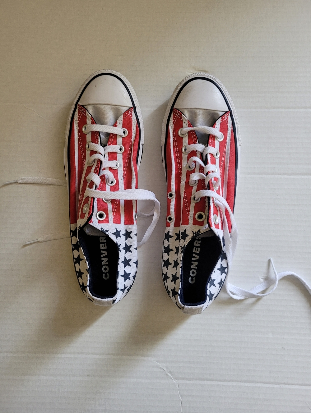 Converse sneakers runners skater shoes All Star Stars and Stripes red white blue